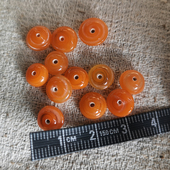 如图所有 中古玻璃vintage橘色琉璃扁珠diy首饰服饰配珠