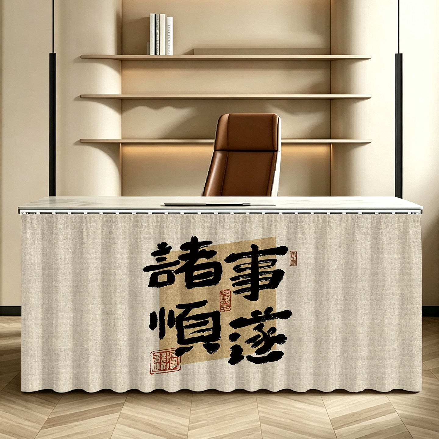 办公电脑桌围挡隐私布帘免打孔安装工位杂物腿部挡风遮视线防尘帘图片
