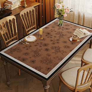 繁花轻奢耐脏桌布防烫防油免洗保护垫餐厅餐桌垫防水垫防滑隔热垫