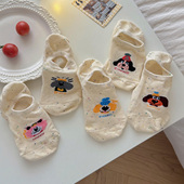 会起球 硅胶防滑浅口袜 春夏薄款 袜子 日系可爱卡通小狗女士船袜