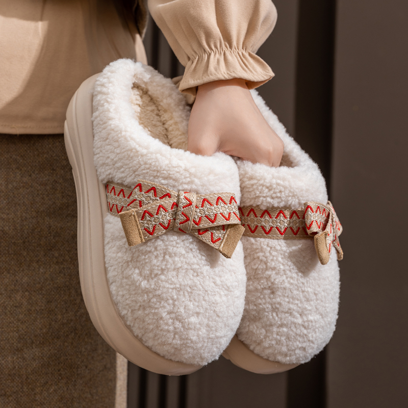 加厚底棉拖鞋女士秋冬季加绒保暖