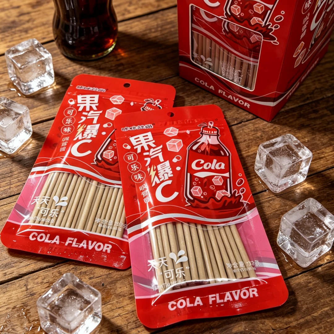 哆哆益尚果汽爆C可乐味吸管糖汽水味吸吸糖8090经典怀旧儿童零食