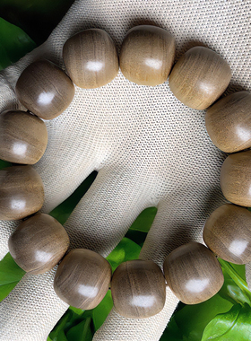 【印度迈索尔老山檀香17/18规格】精品黑肉树头老料文玩木质手串