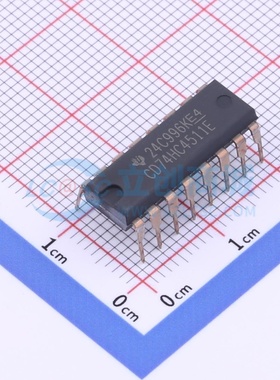 数码管驱动 CD74HC4511E PDIP-16 TI/德州 电子元件配单原装正品