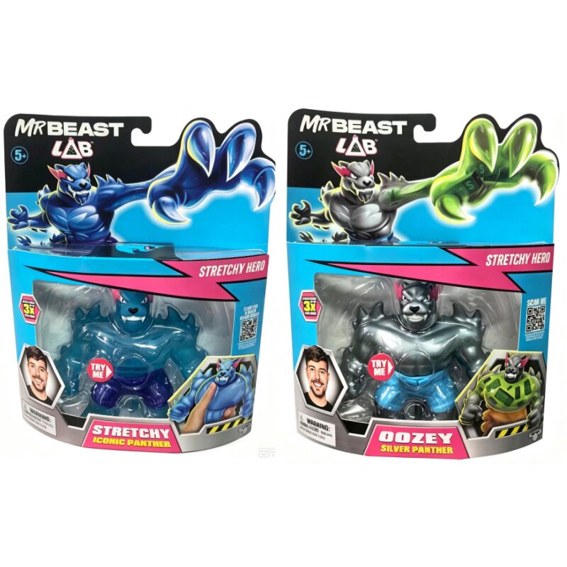 MRBEAST LAB野兽先生 酷肌组弹性玩偶拉伸捏捏豹子软胶减压玩具图片