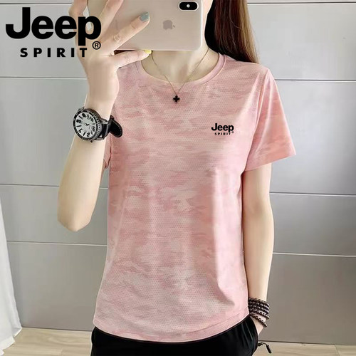 Jeep冰丝速干短袖t恤女