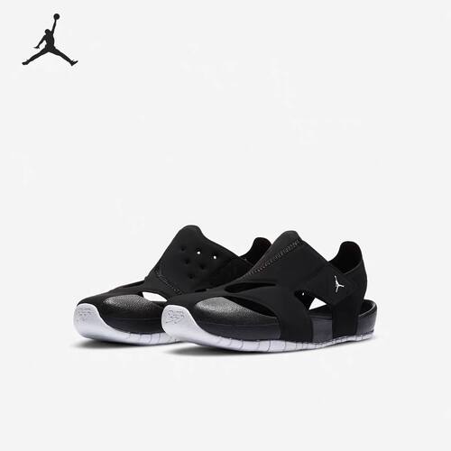 正品 耐克 JORDAN儿童轻便透气魔术贴包头沙滩凉鞋CI7849-001