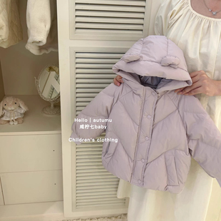 女童棉服儿童连帽外套2025洋气韩版加厚新款宝宝棉袄保暖棉服