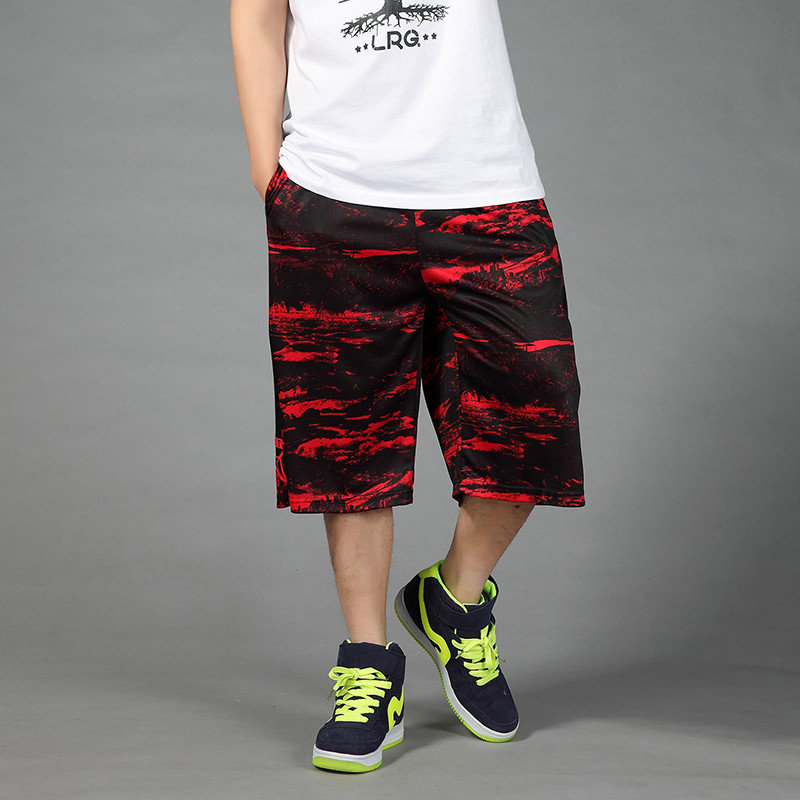 夏季加肥大码跑步训练运动弹力裤迷彩街头篮球过膝短裤男士七分裤,运动服/休闲服装,运动中长裤／短裤,淘宝优惠券,粉丝福利购,淘宝优惠卷
