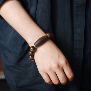 沉香木雕刻天珠手串男女情侣佛珠楞严咒经书手链转运珠档位珠车挂