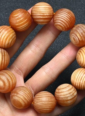 琥珀木手串东北长白山北沉香满油松明子全透光手链佛珠玉化血龙木