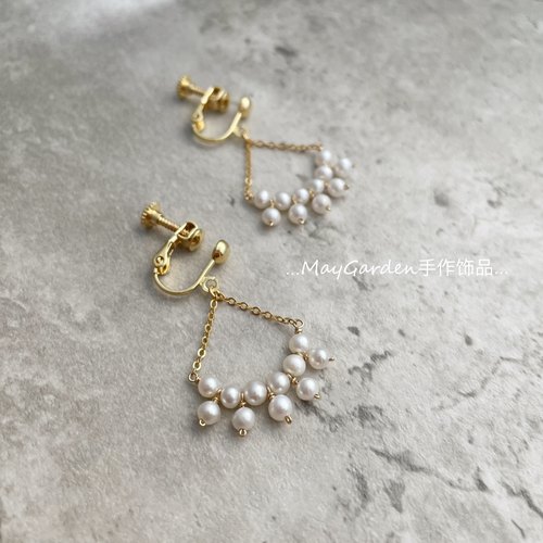 包金耳夹林志玲灵动风淡水珍珠