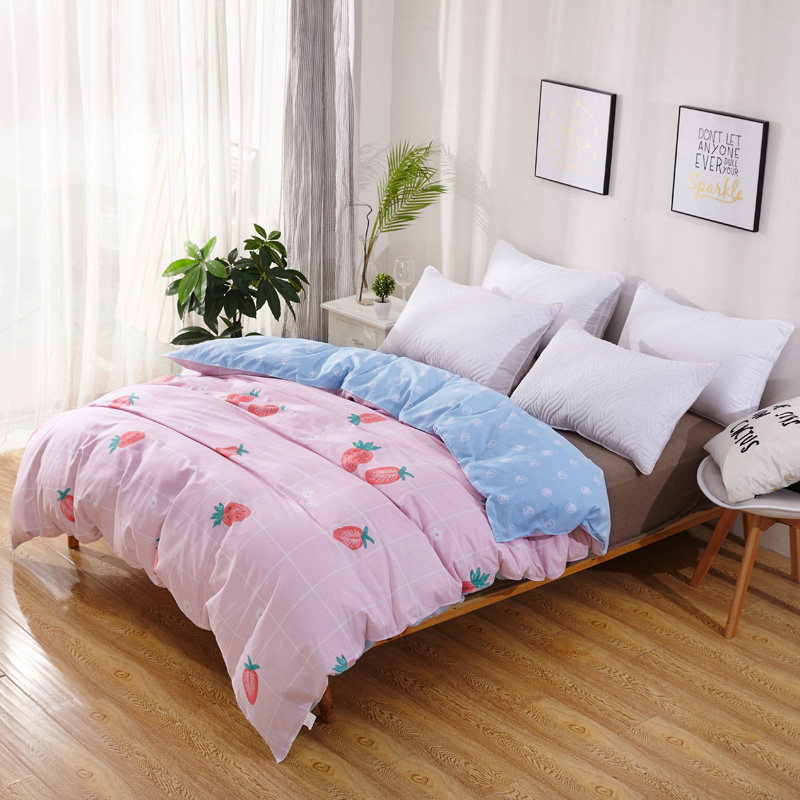 纯棉被套单件粉红色草莓单人双人200×230加大2.2米全棉斜纹被罩|ruв категории постельные принадлежности, одеяло - от Buy2taobao.com для оказания профессиональной услуги покупки агента Taobao