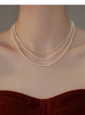 韩国fever同款质感ins复古强光奶油澳白色珍珠项链女