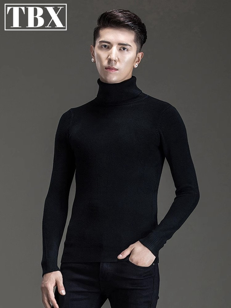 高级感高领毛衣男士秋冬季2025新款加绒加厚打底衫内搭毛线衣男款