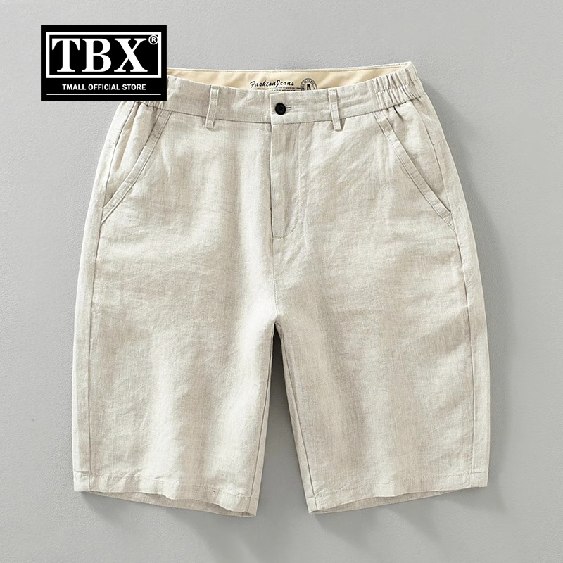 高端纯亚麻休闲短裤男士2025新款夏季外穿麻料五分裤子男款大裤衩