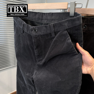 纯棉灯芯绒休闲裤男士2025新款冬装加绒加厚男裤直筒裤子男款春秋