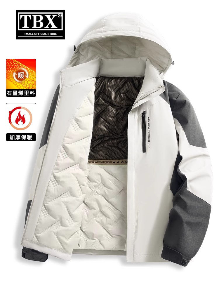 高端男士外套秋冬季2025新款爆款冲锋衣男女款加厚棉服防风夹克潮