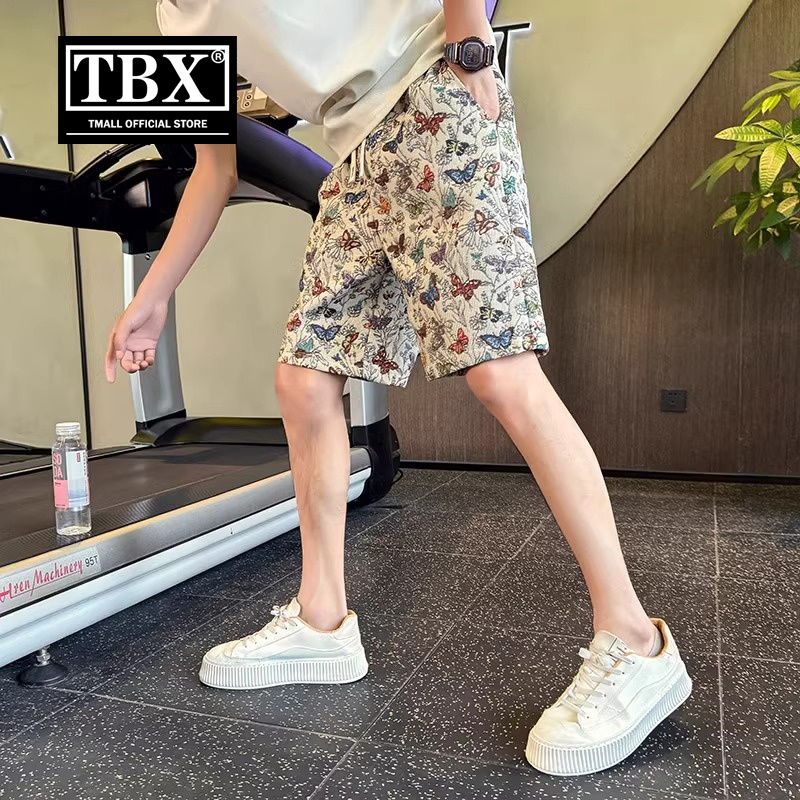 高端休闲短裤男士夏季2025新款外穿五分中裤运动沙滩花裤衩男款潮