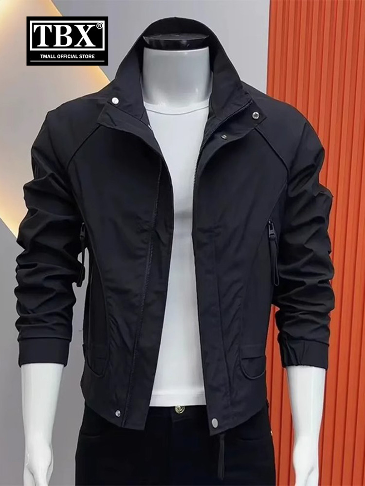 高端立领夹克外套男士2025新款春秋冬季休闲短款工装上衣男款春装