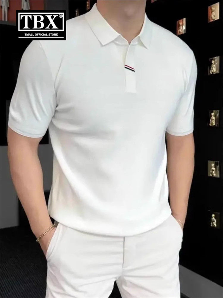 高端羊绒桑蚕丝POLO衫男士短袖t恤2025新款夏季老钱风针织衫男款