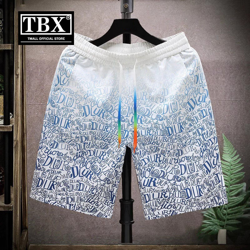 高端冰丝花短裤男士2026夏季新款五分裤子外穿休闲运动沙滩裤男款