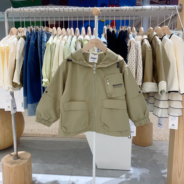 春秋款imau奕玛正品男大童装外套儿童口袋短外套43LF114017