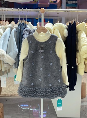 2025冬季imau奕玛女小童装加绒T恤背心连衣裙儿童套装58SF580198