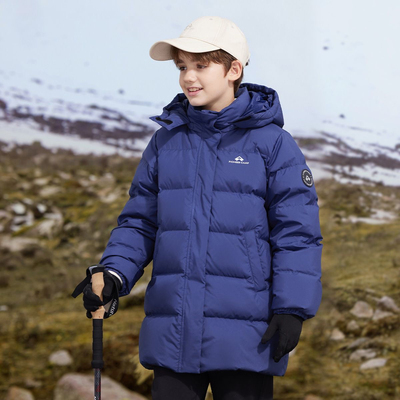 品牌折扣拓系列儿童加厚羽绒服男童保暖外套男童女童冬装中长极寒