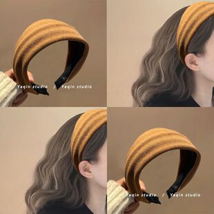 南瓜秋棕!针织宽边秋冬发箍!2024新款发卡超宽发带发卡头饰发饰