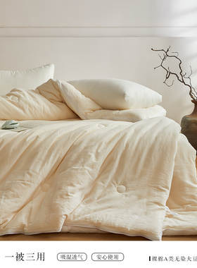 LANSIU/蓝丝羽全棉A类无染大豆子母双胎被加厚冬被保暖被子被芯