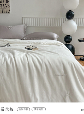 LANSIU/蓝丝羽双宫桑蚕长丝手工拉丝纯棉提花春夏秋冬被