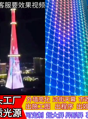 LED透明网格屏室内外户外防水柔性高亮度玻璃幕墙像素动画点光源