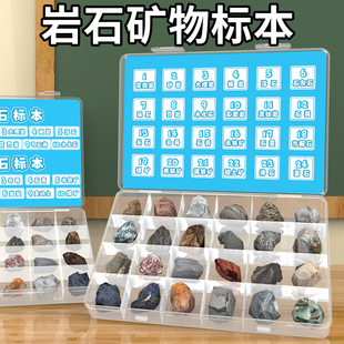 矿物岩石标本盒小学科学四年级下册地理科普石头观察实验学生学具