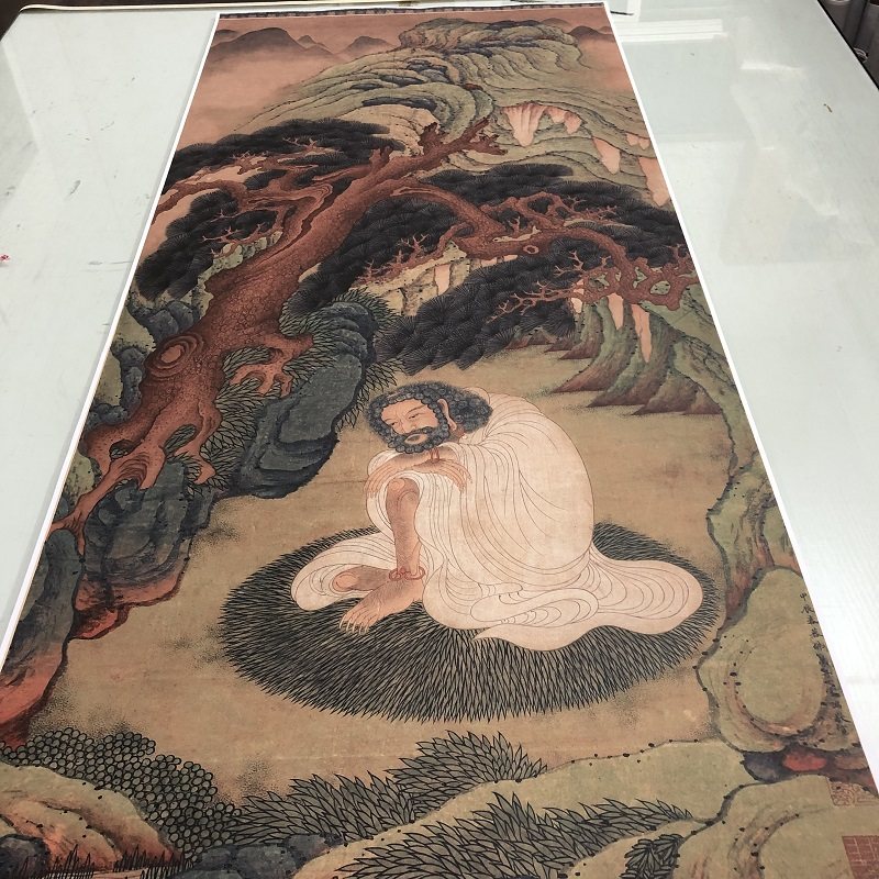 丁云鹏释迦牟尼图书画真迹艺术宣纸高清微喷仿古复制装裱挂轴装饰