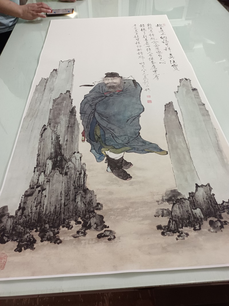 夏荆山钟馗画像书画人物国画真迹高清微喷仿古画芯挂轴装裱装饰画