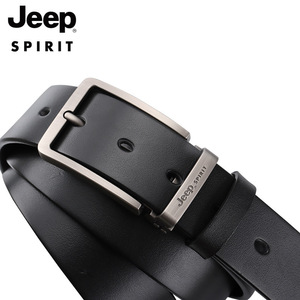JEEPSPIRIT官方正品头层牛皮针扣腰带吉普品牌皮带男士休闲百搭