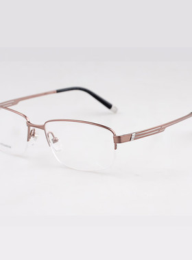 日系新款半框商务男士古铜色镜架ZT27077 超轻纯钛近视雅痞眼镜框