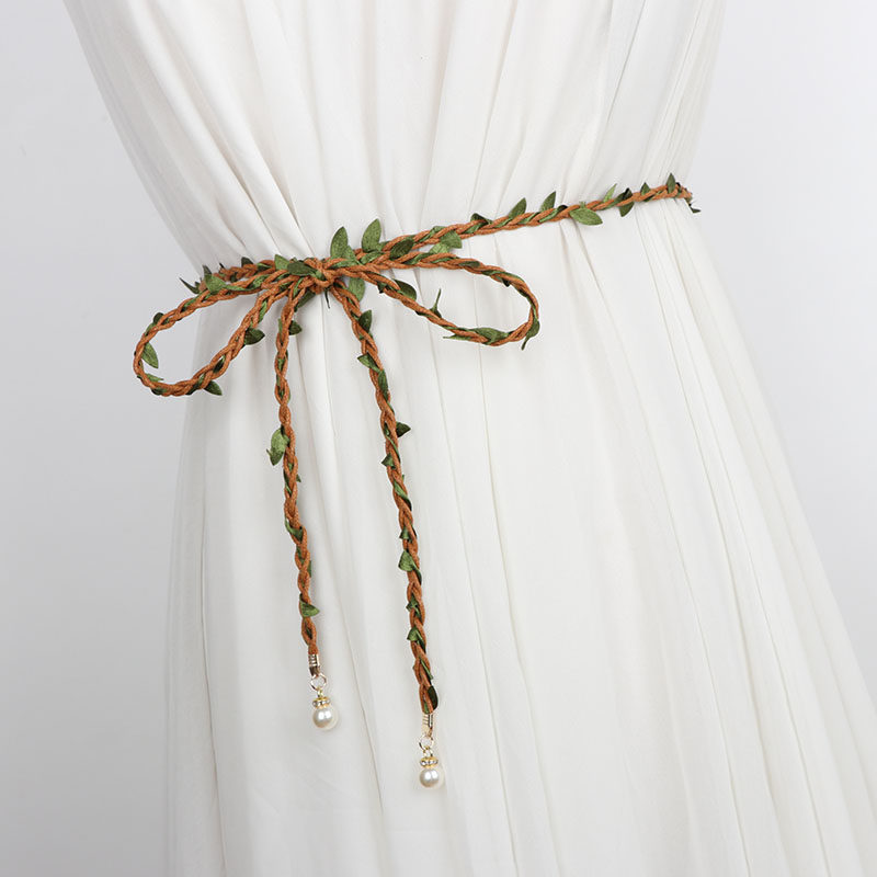 腰带配绳子细编织系带女腰绳百搭裙子时尚流苏仔裤蕾丝连衣裙装饰