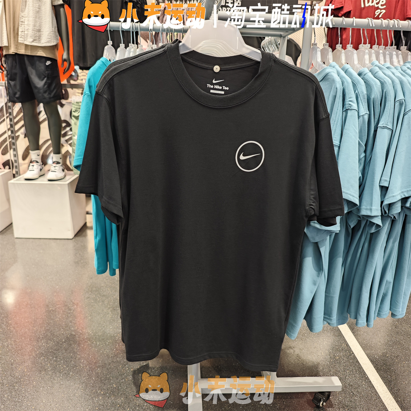 Nike/耐克 正品男子纯棉短袖宽松简约字母印花运动休闲T恤 HJ3407 - 实物图