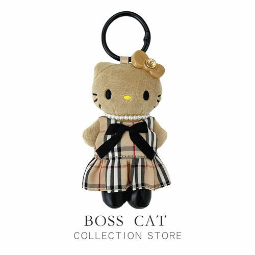 迷你HelloKitty黑皮格子裙挂件