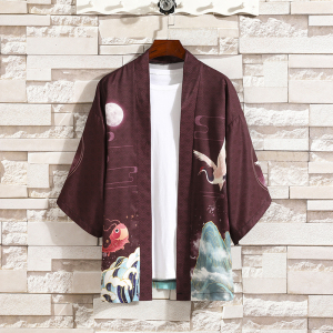 夏季新款风 乘风 深龙 和服开衫披风男DS A008-1K033p40，男装卫衣，电商A008-1