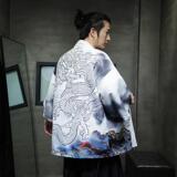 2025夏季新款风印花汉服风衣开衫披风男DSA008-1K86P40，男装风衣，电商A008-1