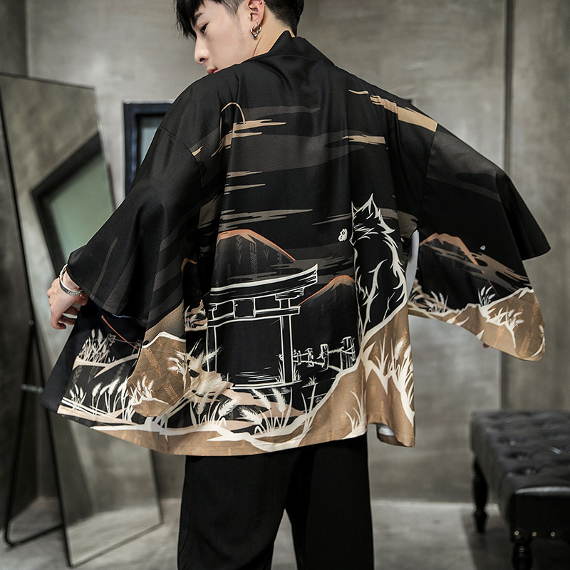 2025夏季新款风天鹅墨龙汉服开衫披风男DSA008-1K03P40,男装民族服装,电商A008-1