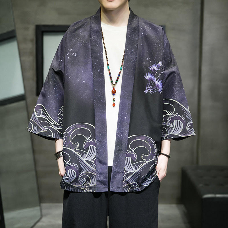 夏季新款风 青叶 汉服开衫披风男DS-A008-1-K037p40图片