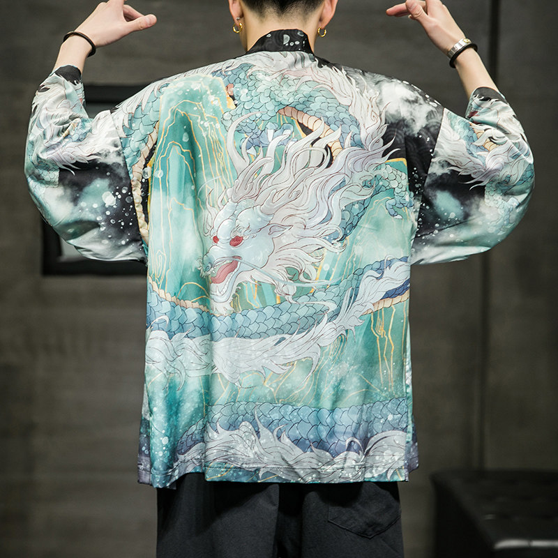 2025夏季新款风乘风深龙开衫披风男6006K033p40,男装卫衣,电商A008-1