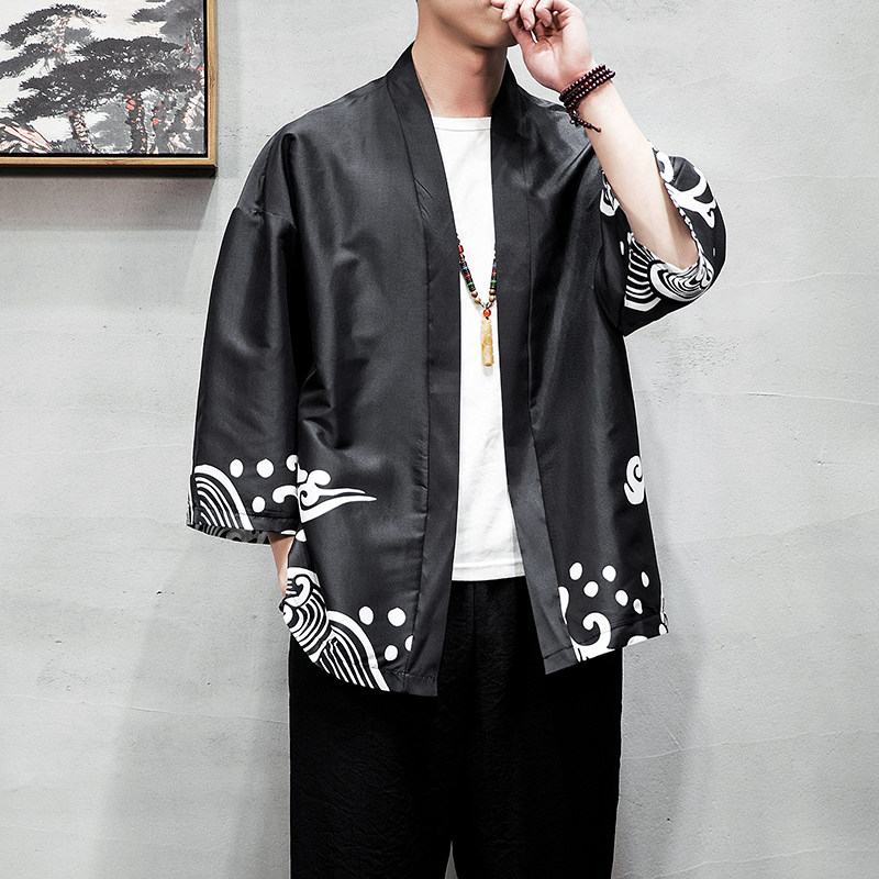 2025夏季新款风，龍图祥云和服开衫披风男款6006K88p40,男装卫衣,电商A008-1