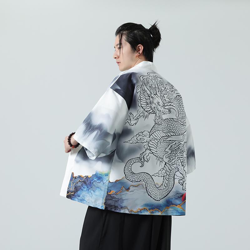 2025夏季新款风 印花汉服风衣开衫披风男DSA008-1K86 P40图片