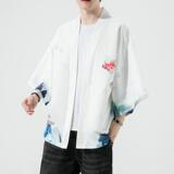 夏季新款风仙鹤祥鹿汉服开衫披风男DS-A008-1-K93p40，男装民族服装，电商A008-1
