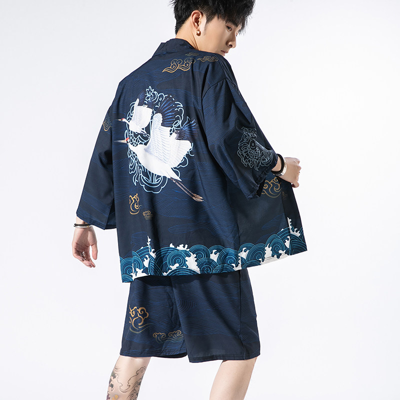 风道袍男汉服开衫汉服防晒衣套装DSA008-1-TZK08P70,男装防晒衣,电商A008-1
